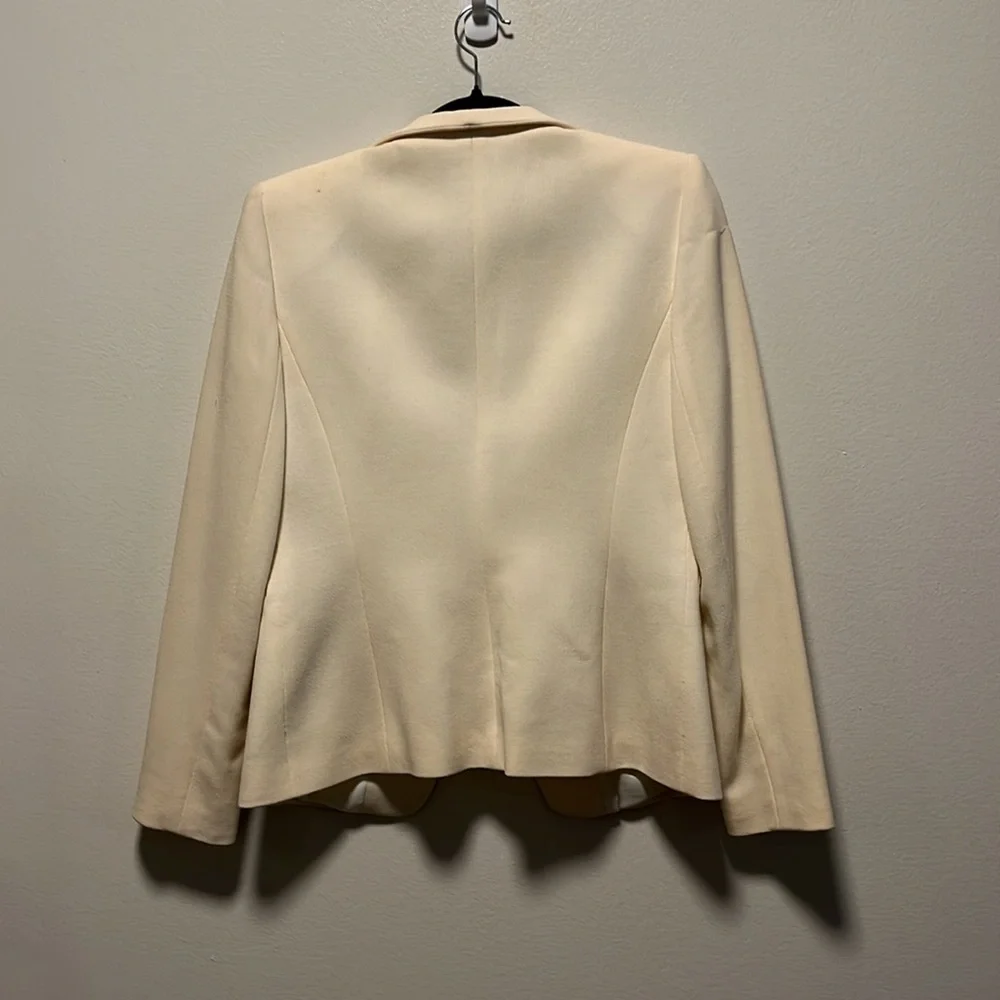 LAFAYETTE 148 NEW YORK (NWT) 100% Virgin Wool Cream Tailored Blazer, Size 0 - Picture 11 of 11